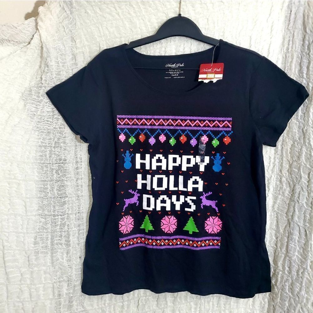 North Pole Trading Co. Girl's Christmas Graphic Tee Size XXL